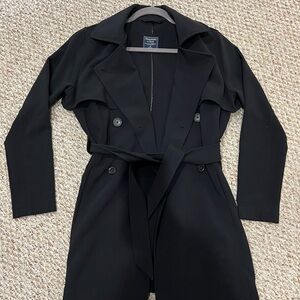 Abercrombie & Fitch Classic Black Trench Coat